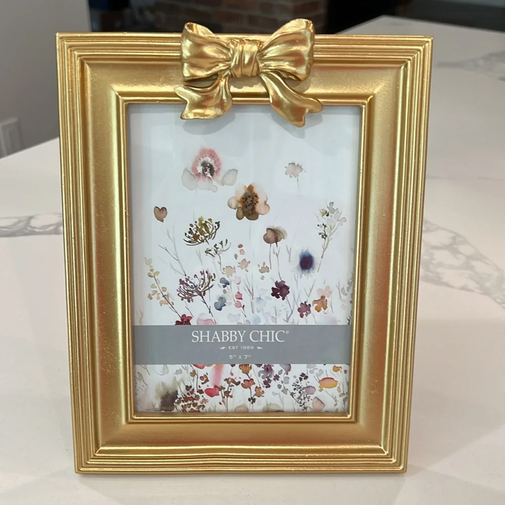 🎀💛Shabby Chic Gold Photo Frame